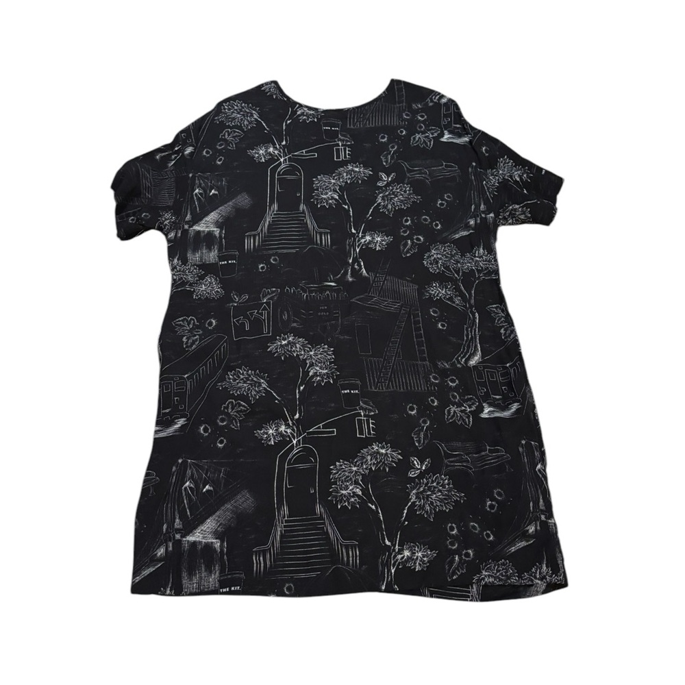 Black Graphic Mini Dress